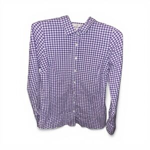 J. Crew Women’s Size 8 Purple Gingham Plaid Button-Down Shirt Preppy Casual Top